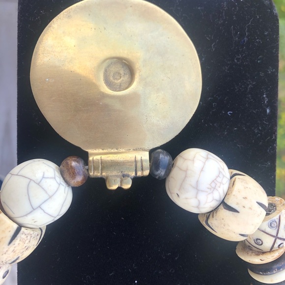 Handcrafted Tribal Necklace with Ornate Pendant and Carved Beads-Boho Statement - Picture 5 of 10